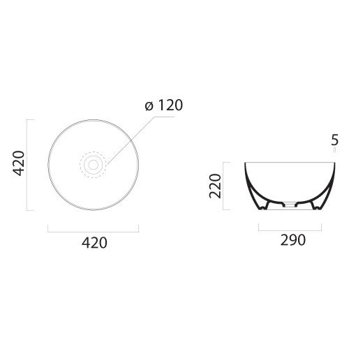 Sapho GSI PURA 42 cm kerámiamosdó, matt fekete 885226