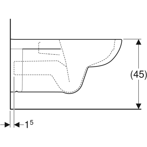 Geberit Selnova Comfort Rimfree akadálymentes mélyöblítésű fali WC, fehér 501.046.00.7