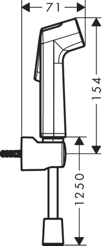 Hansgrohe bidé kézizuhany 1jet S, EcoSmart, zuhanytartóval és nyomástűrő, 125cm-es zuhanytömlővel 29234000