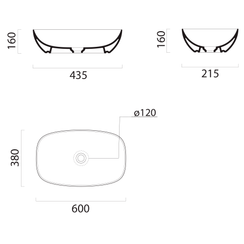 Sapho GSI NUBES 60x38 cm kerámiamosdó, matt tortora 978305