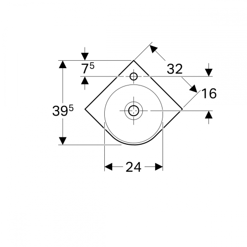 Geberit Selnova Compact sarok kézmosó 501.519.00.7