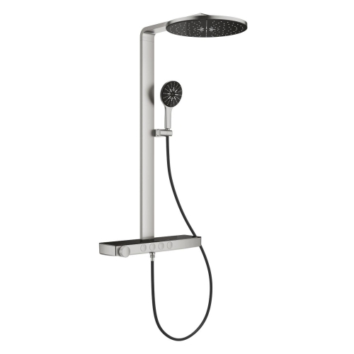 Grohe Rainshower Aqua Pure termosztátos zuhanyrendszer falra szerelésre, supersteel 101680DC00