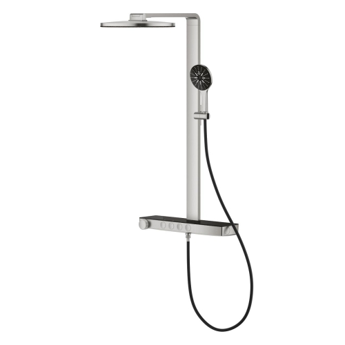 Grohe Rainshower Aqua Pure termosztátos zuhanyrendszer falra szerelésre, supersteel 101680DC00