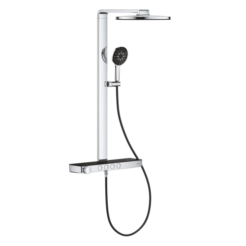 Grohe Rainshower Aqua Pure termosztátos zuhanyrendszer falra szerelésre, króm/fekete 101680KI00