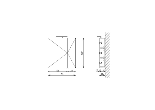 Tboss Mirror Box Vesna 75x80 cm-es tükrös szekrény led világítással, powerboxxal, sonoma szín
