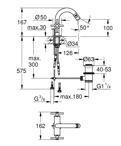 Grohe Atrio egylyukas bidécsap, króm 24353000