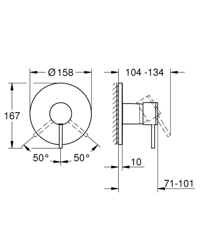 Grohe Atrio egykaros falsík alatti zuhanycsaptelep, supersteel 24354DC0