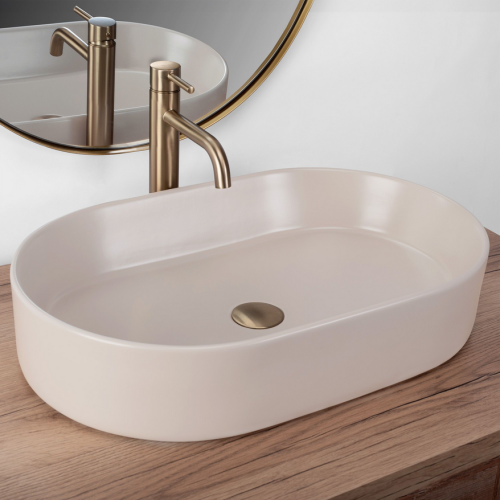 REA Nadia 60 BEIGE MATT pultra ültethető mosdó 61x38,5 cm REA-U9661