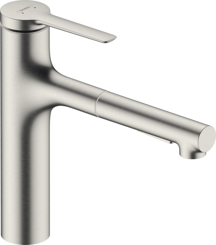 Hansgrohe Zesis M33 egykaros konyhai csaptelep 160 kihúzható kifolyóval 2 jet, rozsdamentes acél 74801800