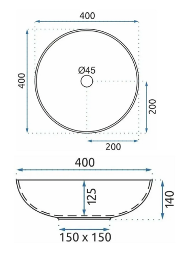 Rea Etno pultra ültethető mosdó 40 cm REA-U7500