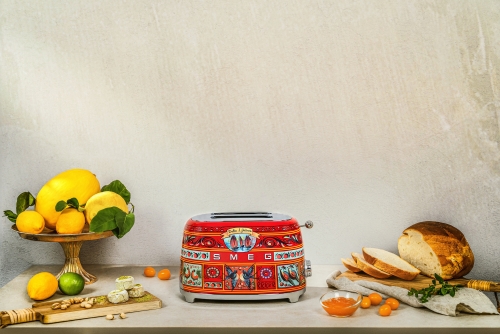 SMEG & Dolce&Gabbana retro 2 szeletes kenyérpirító, Szicília a szerelmem TSF01DGEU