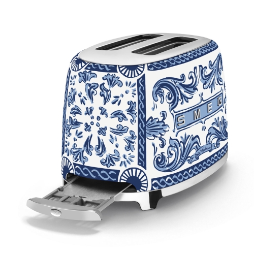 SMEG & Dolce&Gabbana retro 2 szeletes kenyérpirító, Mediterrán kék TSF01DGBEU