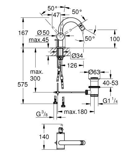 GROHE Atrio egykaros bidécsaptelep, króm 24364000