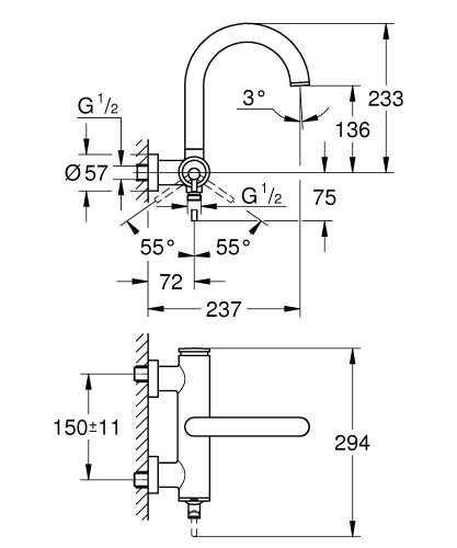 GROHE Atrio egykaros kádcsaptelep, króm 24367000