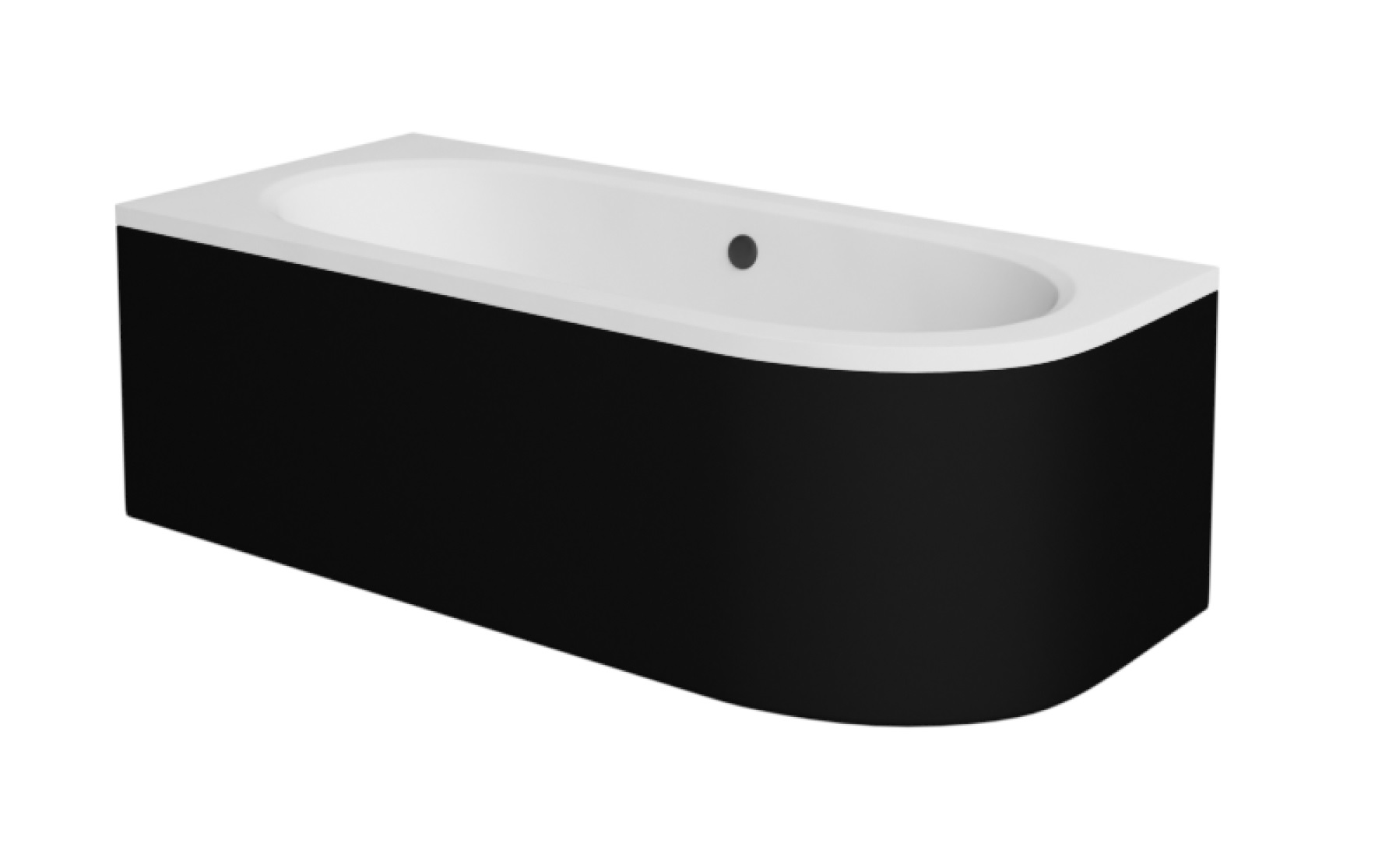 Besco AVITA 160 cm univerzális kád előlap, matt fekete OAV-160-NSC