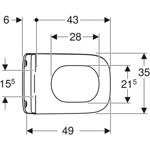 Geberit Smyle Square fali WC mélyöblítésű készlet, rövidített kivitel, Rimfree, WC-ülőkével 501.619.00.1