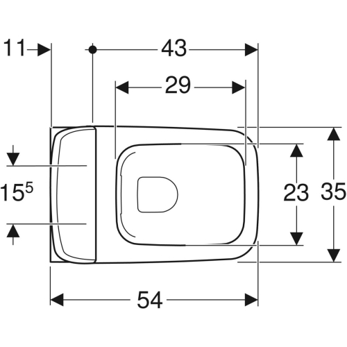 Geberit iCon Square fali WC mélyöblítésű készlet, Rimfree, WC-ülőkével 500.807.00.1