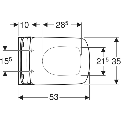 Geberit Selnova Square fali WC mélyöblítésű készlet, Rimfree, WC-ülőkével 501.961.00.1