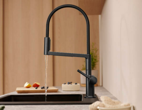 Hansgrohe Talis Select M54 PowderSpray egykaros konyhai csaptelep Semi-Pro, 3jet, szálcsiszolt fekete króm 72861340