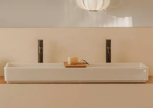 Roca Tura fali mosdó két csaplyukkal 100x43 cm, fehér SuperGlaze felülettel A327699S00