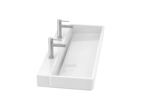 Roca Tura fali mosdó két csaplyukkal 100x43 cm, fehér SuperGlaze felülettel A327699S00