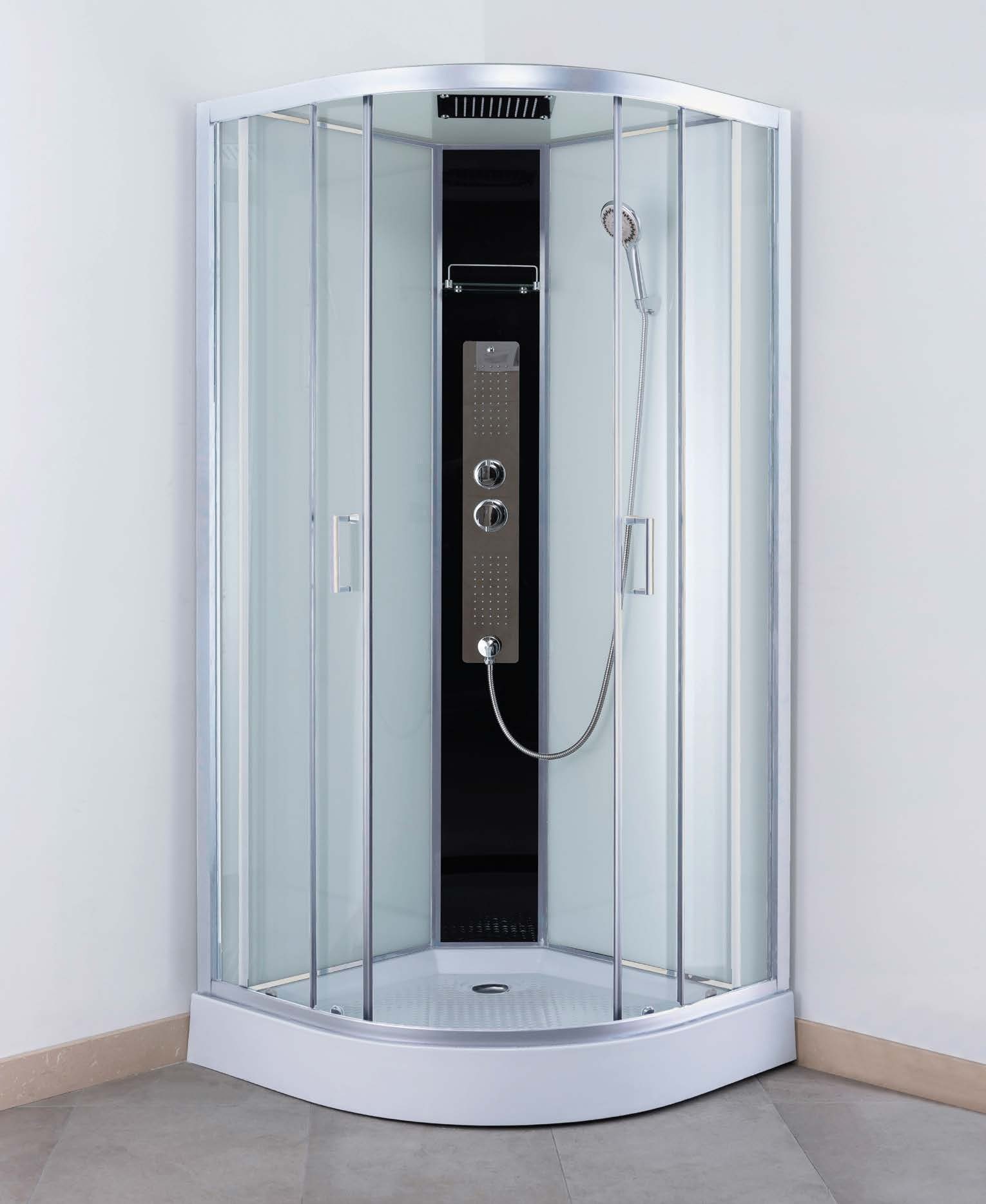 Roltechnik LUCIDUS ROUND 90x90 cm íves hátfalas zuhanykabin transparent üveggel, króm 4000897 (AJÁNDÉK!)