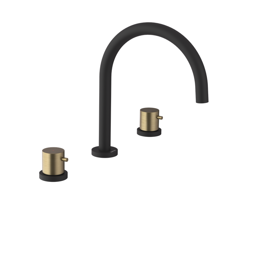 Sapho ULTRAMIX három csaplyukas mosdócsaptelep, matt fekete/matt arany UT017BG