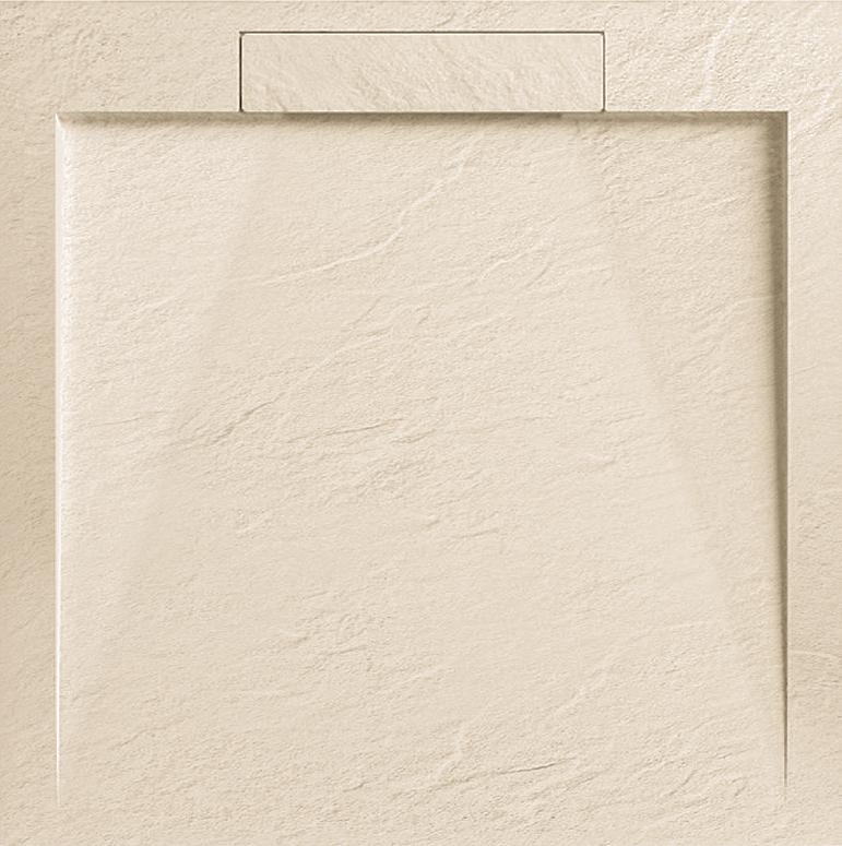 AREZZO design STONE 90x90 cm pala hatású öntött márvány zuhanytálca, beige AR-DYT099LBG