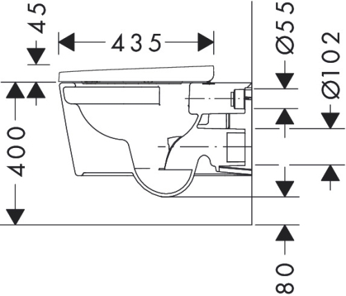 Hansgrohe EluPura Original S WC-szett ülőkével, AquaChannel Flush, fehér 60288450