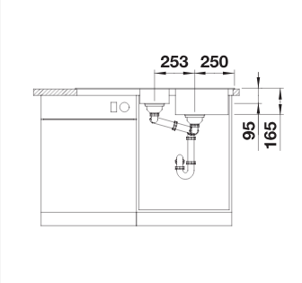 BLANCO LIVIT II 6S rozsdamentes acél mosogatótálca excenterrel (526624 mos+217492 lef) 526624