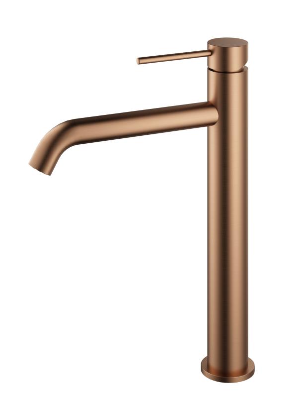 AREZZO design NOVA magasított mosdócsaptelep, szálcsiszolt rozé arany AR-2102BR