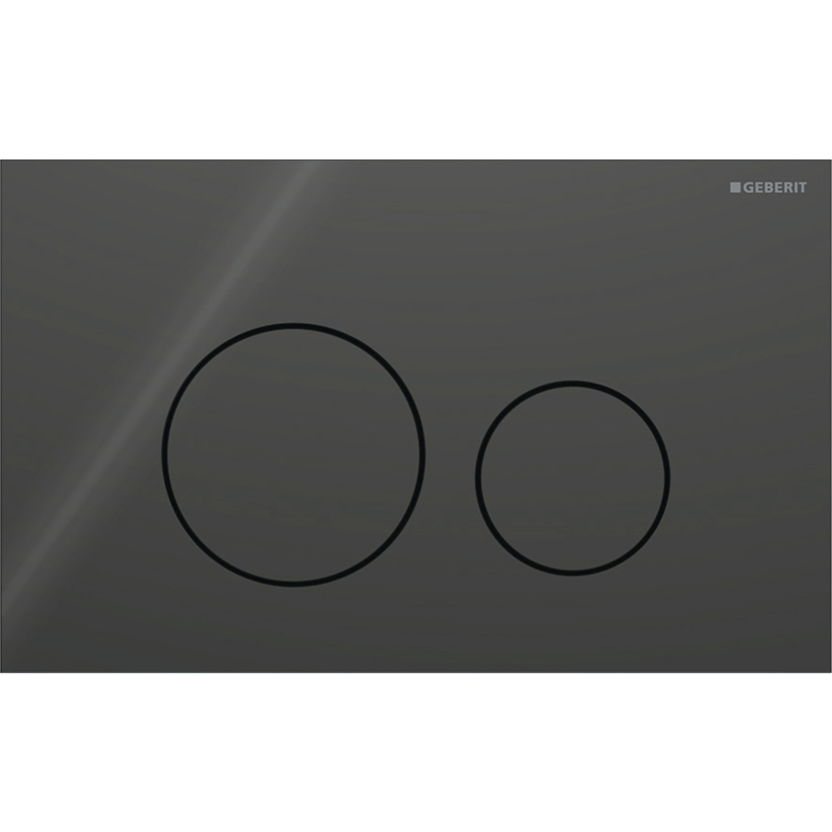 Geberit Sigma40 Round működtetőlap 2 mennyiséges öblítéshez, fekete üveg 115.628.SJ.1