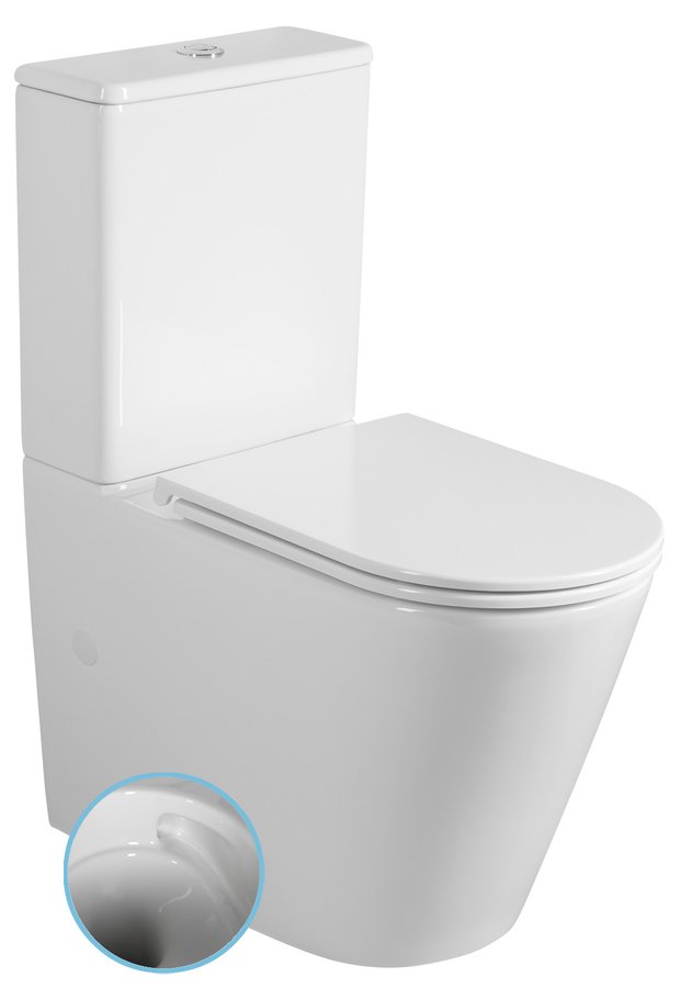 Sapho AVIS VORTEX RIMLESS monoblokkos WC, fehér PC106V