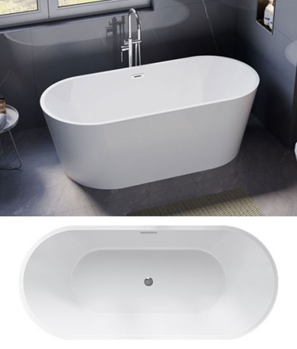 N-smart OXAN 170×75 cm szabadonálló kád, fehér NSKSZ-OXA170