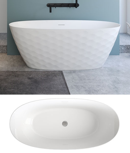 Niwell Kyra matt 160×75 cm szabadonálló kád, matt fehér NW-KSZ-KYR166-MW