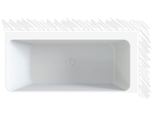 Niwell Ilda-R matt 170×78 cm szabadonálló kád falhoz jobbos, matt fehér NW-KSZ-ILD-R170-MW