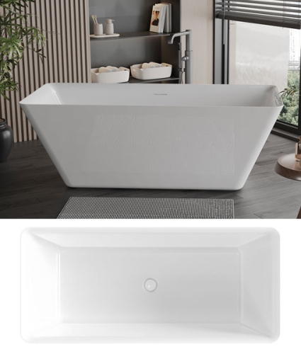 Niwell Liza 168×75 cm szabadonálló kád, fényes fehér NW-KSZ-LIZ168