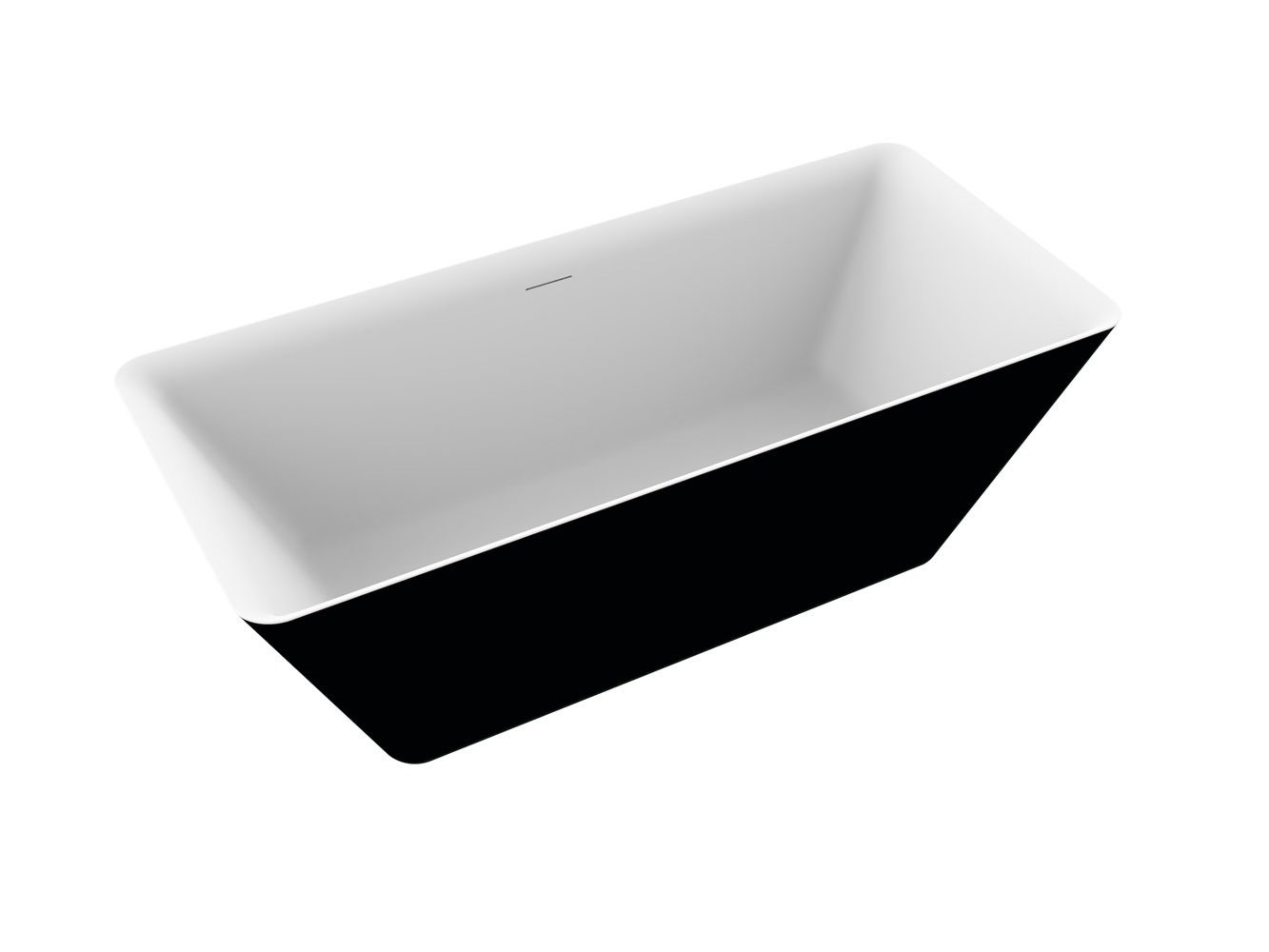 Niwell Liza matt b&w 168×75 cm szabadonálló kád, matt fekete/fehér NW-KSZ-LIZ168-MBW
