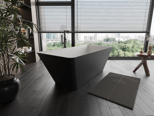 Niwell Liza matt b&w 168×75 cm szabadonálló kád, matt fekete/fehér NW-KSZ-LIZ168-MBW