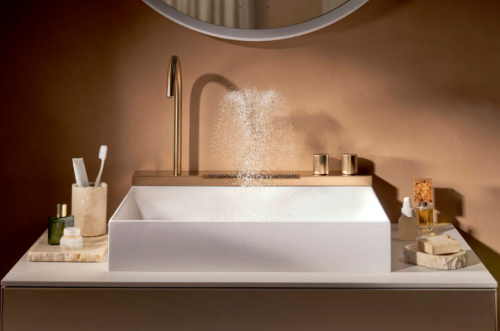 Hansgrohe Avalegra AquaUnit 580/475 mosdórendszer zuhanyvízsugárral, szálcsiszolt bronz 22472140
