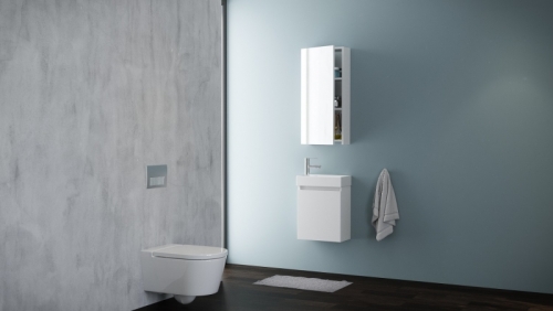 Tboss Sparta 40 cm alsószekrény kerámia mosdóval, prégelt fehér