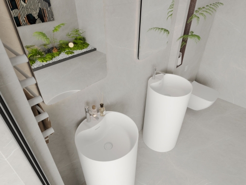 Niwell Lida matt szabadonálló akril mosdó, matt fehér NW-MSZ-LID45-MW