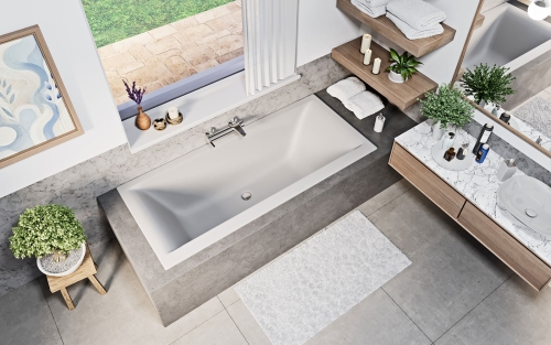 Niwell PETRA LUX Slim 170x80 egyenes kád, matt fehér WANW.SAD.170.080.EDS