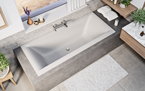 Niwell PETRA LUX Slim 170x80 egyenes kád, matt fehér WANW.SAD.170.080.EDS