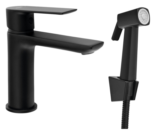 Sapho mosdócsaptelep bidézuhannyal, matt fekete SK401B