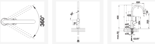 Blanco Carena egykaros mosogató csaptelep, króm 520766