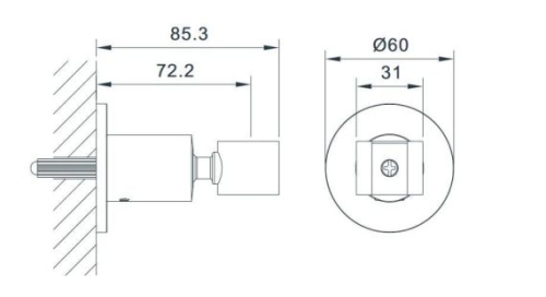 Emporia kézizuhany tartó, szálcsiszolt gunmetál 04090BN