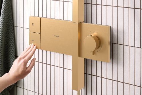 Hansgrohe Raindance Alive S Showerpipe 300 1jet termosztátos zuhanyrendszer, szálcsiszolt bronz 24582140