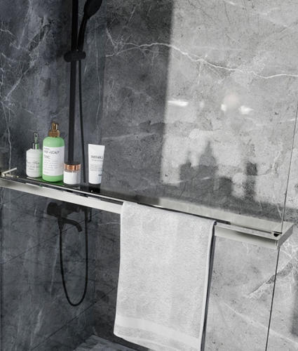 Niwell walk-in polc és törölközőtartó 120 cm, króm NWKIE-WTT120