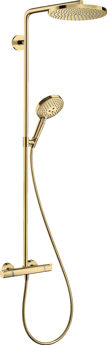 Hansgrohe Raindance S Showerpipe Ecosmart+ 240 PowderRain termosztátos zuhanyrendszer, polírozott arany 28825990